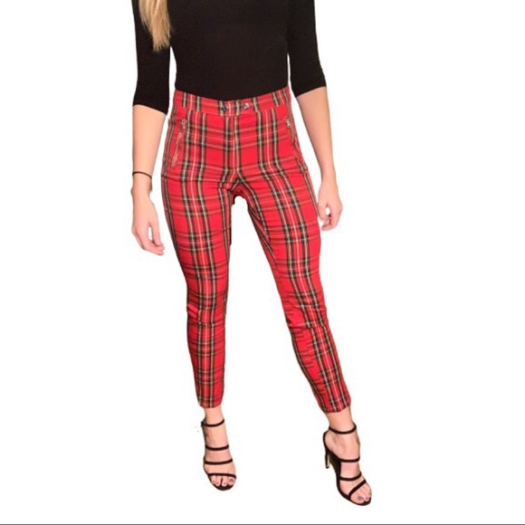 Red Plaid Pants H\u0026m Discount, 52% OFF 